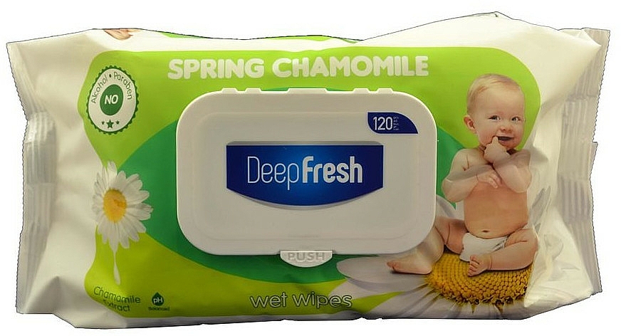 Chusteczki nawilżane dla niemowląt z rumiankiem - Aksan Deep Fresh Baby Wet Wipes Spring Camomile — Zdjęcie N1