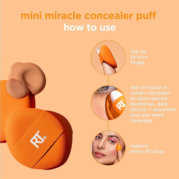 Zestaw gąbek do makijażu, 6 szt. - Real Techniques Mini Miracle Concealer Puff — Zdjęcie N9