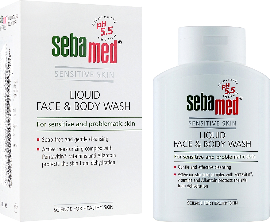 Oczyszczający żel do twarzy i ciała - Sebamed Liquid Face and Body Wash — Zdjęcie N8