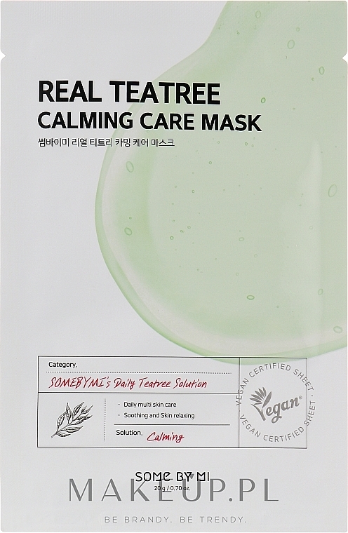 PREZENT! Kojąca maseczka do twarzy z zieloną herbatą - Some By Mi Real Tea Tree Calming Care Mask — Zdjęcie N1