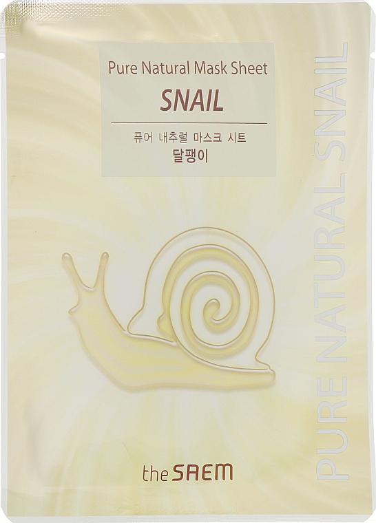 Maseczka do twarzy ze śluzem ślimaka w płachcie - The Saem Pure Natural Mask Sheet Snail