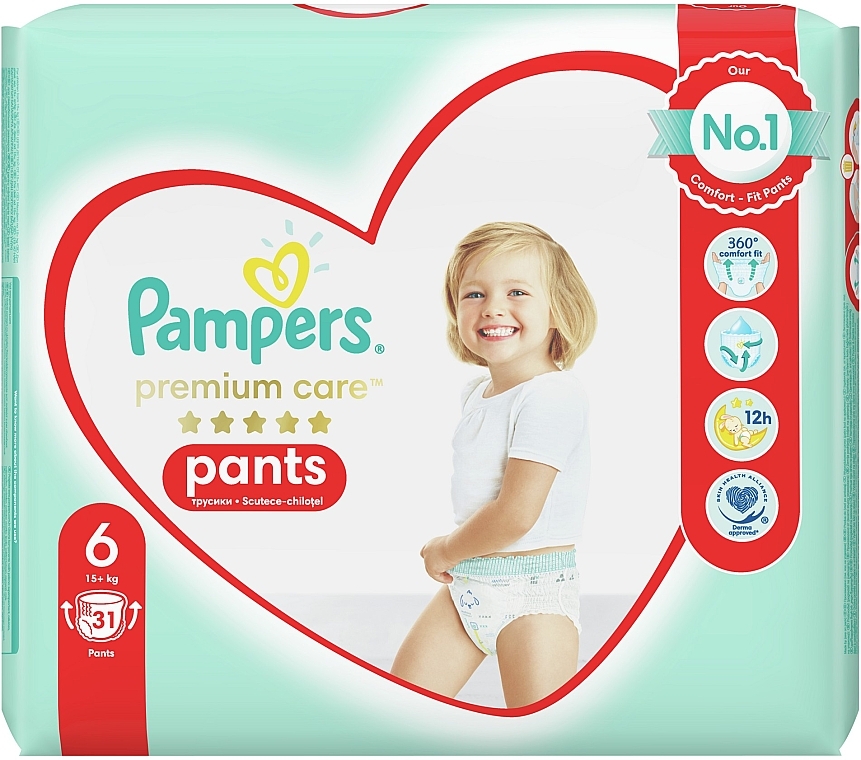 Pieluchomajtki rozmiar 6 (15 + kg), 31 szt. - Pampers Premium Care Pants Extra large — Zdjęcie N2