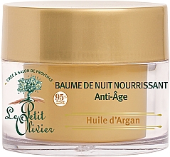 Przeciwstarzeniowy balsam do twarzy na noc z olejkiem arganowym - Le Petit Olivier Night Balm Anti-aging Argan Oil — Zdjęcie N1