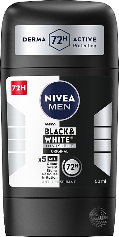 Antyperspirant w sztyfcie dla mężczyzn - NIVEA MEN Black & White Invisible Original — Zdjęcie N1