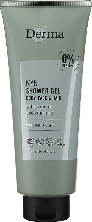 Żel do mycia twarzy, ciała i włosów - Derma Man Shower Gel Body Face & Hair For People Who Care Vegan — Zdjęcie N1