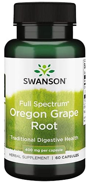 Suplement diety Oregon Grape Root, 400 mg - Swanson Full Spectrum Oregon Grape Root — Zdjęcie N1