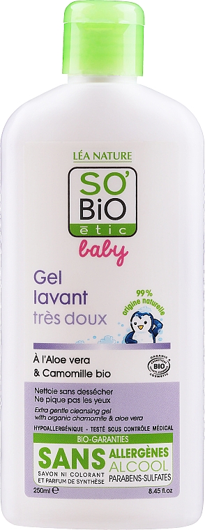 Żel do mycia ciała i włosów dla dzieci - So'Bio Etic Baby Cleansing Gel  — Zdjęcie N1
