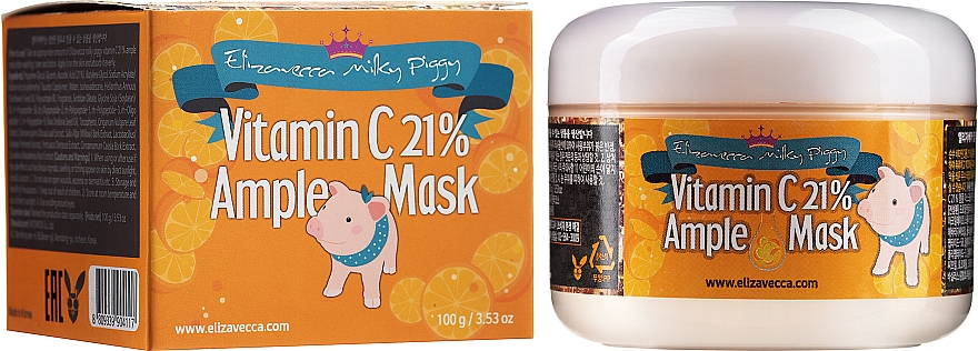 Rozgrzewająca maska do twarzy z witaminą C - Elizavecca Face Care Milky Piggy Vitamin C 21% Ample Mask — Zdjęcie N2