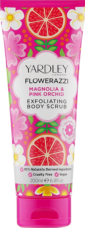 Peeling do ciała - Yardley Flowerazzi Magnolia & Pink Orchid Exfoliating Body Scrub — Zdjęcie N1