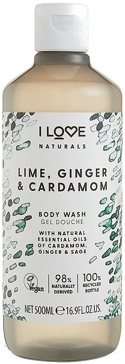 Nawilżający żel pod prysznic Limonka, imbir i kardamon - I Love Naturals Lime, Ginger & Cardamon Body Wash — Zdjęcie N1