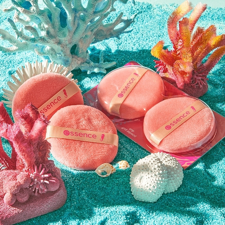 Aplikator do makijażu - Essence Live Life In Coral Powder Puff Duo Coral Crush Companions! — Zdjęcie N4