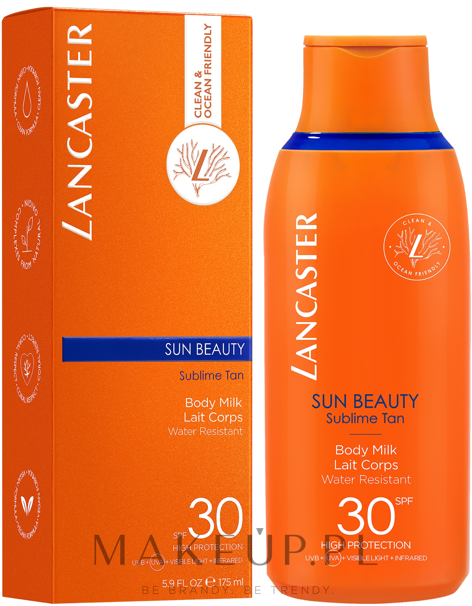 Wodoodporne mleczko do ciała z filtrem przeciwsłonecznym - Lancaster Sun Beauty Sublime Tan Body Milk SPF30 — Zdjęcie 175 ml