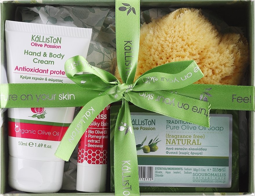 Zestaw, opcja 7 - Kalliston Gift Box (soap/100g + cr/50ml + lip/balm/5.2g + sponge/1pc) — Zdjęcie N1