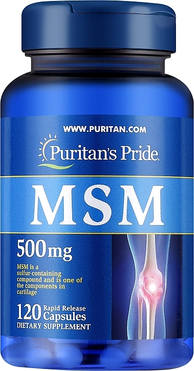 Suplement diety Metylosulfonylometan, 500 mg - Puritan's Pride MSM — Zdjęcie N1