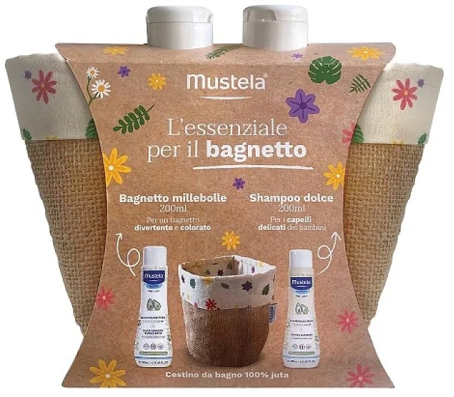 Zestaw - Mustela Bebe Essential Set (b/bath/200ml + shm/200ml + acc/1pc) — Zdjęcie N1