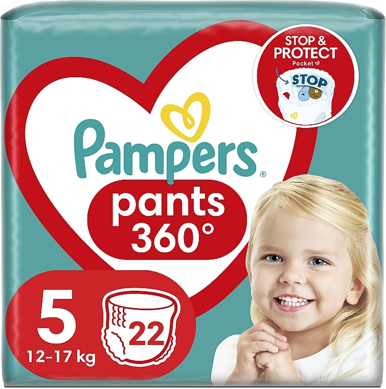Pieluchy majteczkowe, rozmiar 5 (junior) 12-17 kg, 22 szt. - Pampers Premium Care Pants — Zdjęcie N1