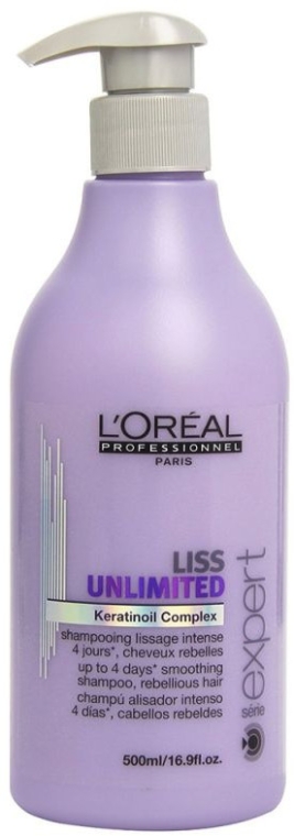 Szampon intensywnie wygładzający włosy niezdyscyplinowane - L'Oreal Professionnel Liss Unlimited Keratinoil Complex Shampoo — Zdjęcie N2