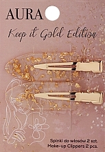 Kup Spinki do włosów, złote - Aura Cosmetics Keep It Gold Edition Make-up Clippers