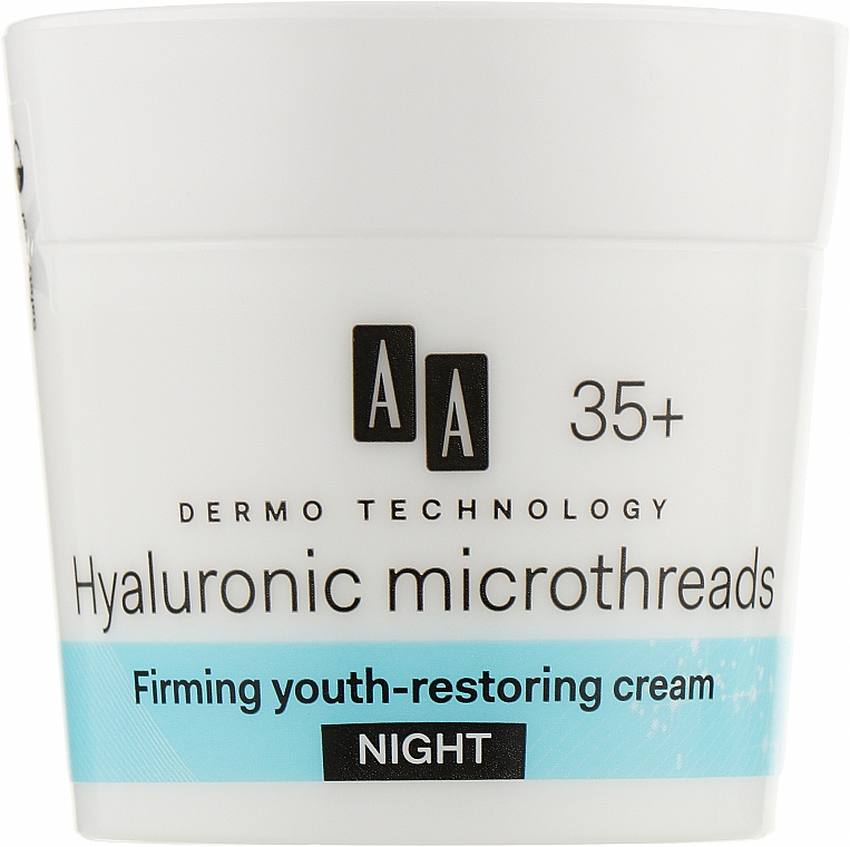 Przeciwzmarszczkowy krem ​​do twarzy na noc 35+ - AA Dermo Technology Hyaluronic Microthreads Filling Anti-Wrinkle Night Cream