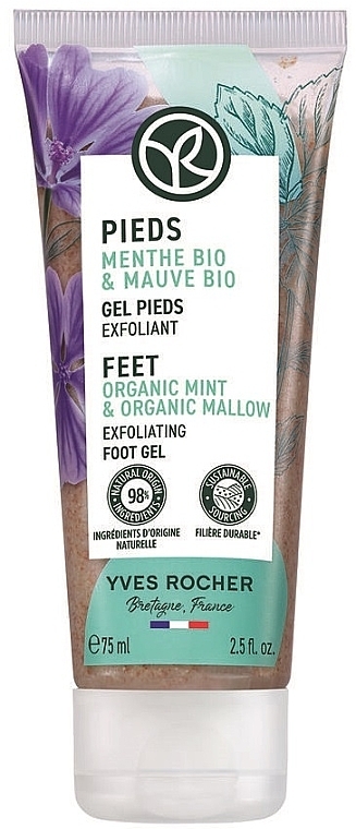 Żel peelingujący do stóp - Yves Rocher Feet Organic Mint & Organic Makkow Exfoliating Foot Gel — Zdjęcie N1