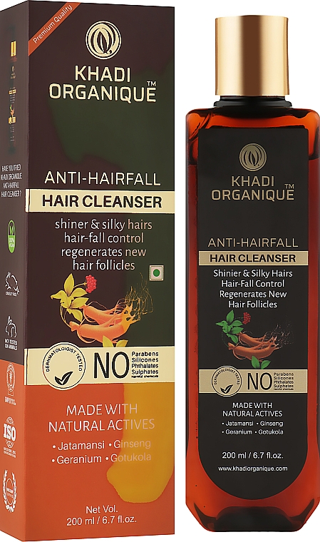 Naturalny szampon ajurwedyjski na wypadanie włosów i łamliwe włosy bez siarczanów - Khadi Organique Anti-HairFall Hair Cleanser — Zdjęcie N2