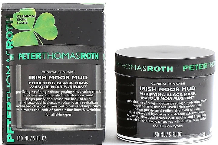 Oczyszczająca maska ​​do twarzy w płachcie - Peter Thomas Roth Irish Moor Mud Purifying Black Mask — Zdjęcie N2