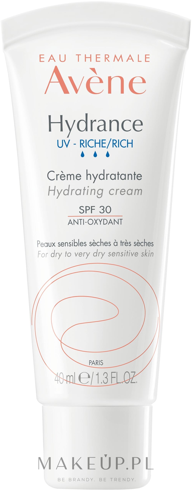 Bogaty nawilżający krem do twarzy SPF 30 - Avène Eau Thermale Hydrance Rich Hydrating Cream — Zdjęcie 40 ml
