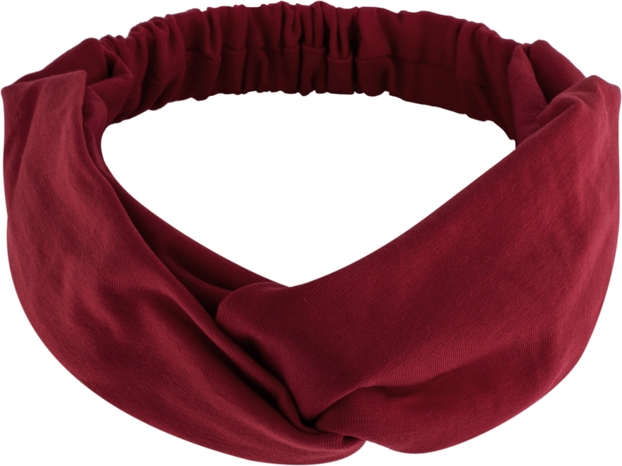 Bordowa opaska na głowę Knit Twist - MAKEUP — Zdjęcie N1
