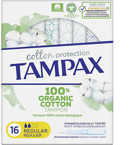 Tampony z aplikatorem, 16 szt. - Tampax Cotton Protection Regular — Zdjęcie N1