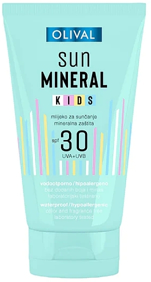 Mineralne mleczko przeciwsłoneczne do ciała dla dzieci SPF 30 - Olival Sun Mineral Kids Milk SPF 30 — Zdjęcie N1