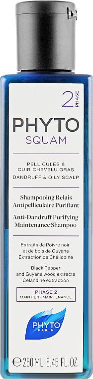 Szampon przeciwłupieżowy do przetłuszczającej się skóry głowy - Phyto Phytosquam Anti-Dandruff Purifying Maintenance Shampoo