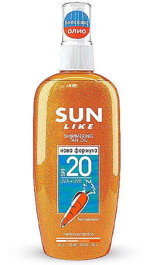 Olejek przyspieszający opalanie z drobinkami - Sun Like Shimmering Oil Deep Tan SPF 20 New Formula — Zdjęcie N1