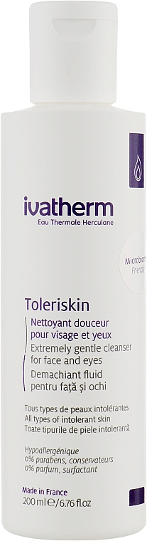 Mleczko do oczyszczania twarzy i oczu - Ivatherm Toleriskin Milk Cleansing Fluid Face & Eyes — Zdjęcie N1