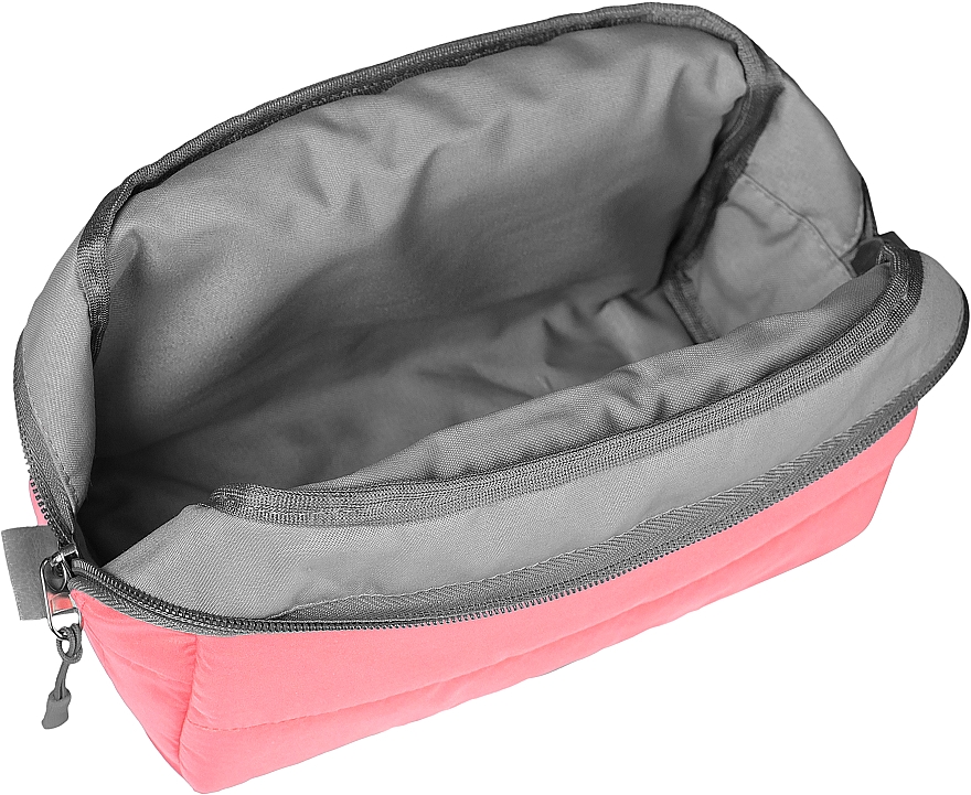 Pikowana kosmetyczka, różowa - MAKEUP Cosmetic Bag Pink — Zdjęcie N2