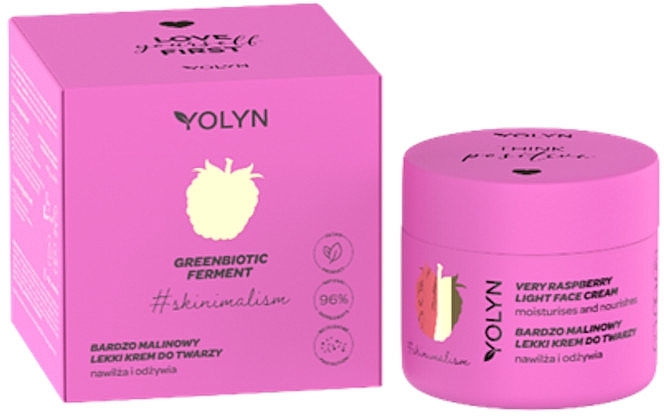 PREZENT! Nawilżający krem do twarzy Malina - Yolyn Very Raspberry Face Cream — Zdjęcie N1