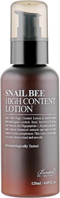 Balsam na dzień z wysoką zawartością śluzu ślimaka i pszczelego jadu - Benton Snail Bee High Content Lotion — Zdjęcie N2