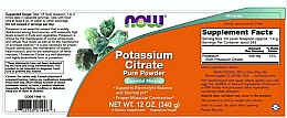 Cytrynian potasu w proszku - Now Foods Potassium Citrate Pure Powder — фото N3