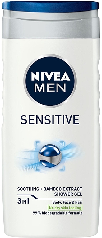 Zestaw - NIVEA MEN Sensitive Collection (sh/gel/250ml + ash/balm/100ml + foam/200ml) — Zdjęcie N4
