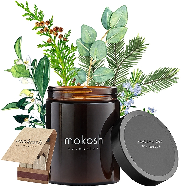 Roślinna świeca sojowa w słoiku Jodłowy bór - Mokosh Cosmetics Soja Canddle — Zdjęcie N1