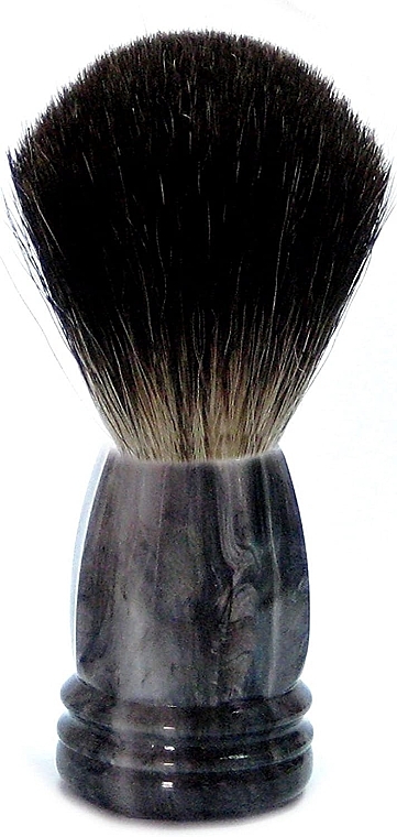 Szczotka do golenia z włosiem borsuka, plastik + szary marmur - Golddachs Pure Badger Plastic Grey Marble — Zdjęcie N1