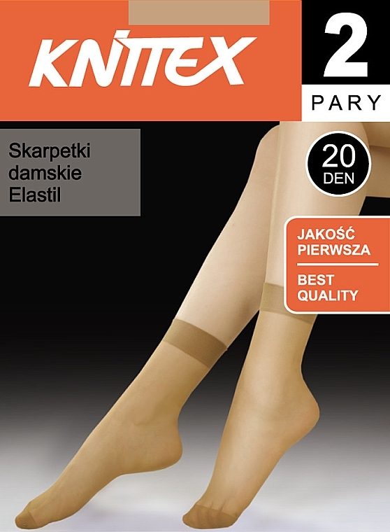 Skarpetki damskie Elastil 20 Den, 2 pary, grigio - Knittex — Zdjęcie N1