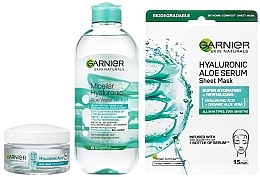 Zestaw - Garnier Skin Naturals Hyaluronic Aloe (micellar/water/400ml + gel/50ml + mask/28g) — Zdjęcie N2