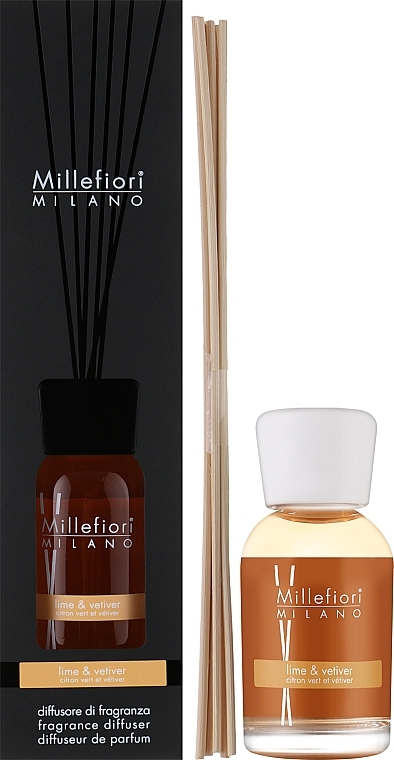 Dyfuzor zapachowy Limonka i wetyweria - Millefiori Milano Natural Diffuser Natural Lime & Vetiver — Zdjęcie N3