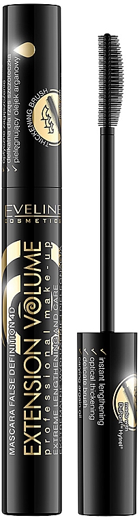 Tusz do rzęs, wydłużająco-pielęgnujący - Eveline Cosmetics Extension Volume