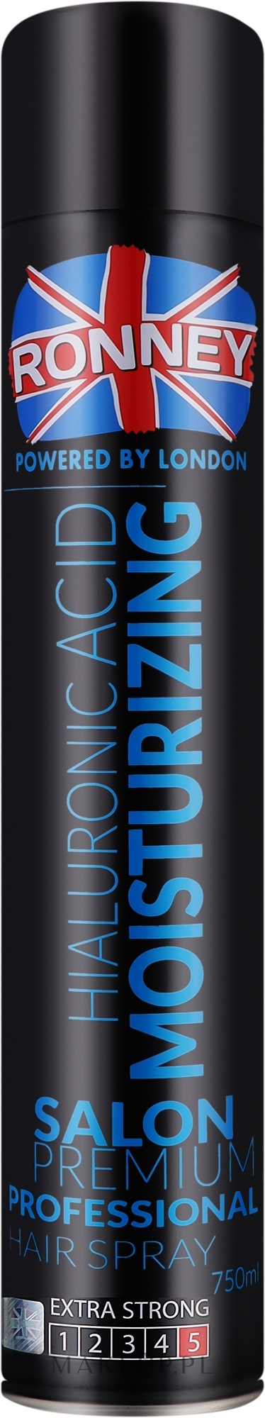 Nawilżający lakier do włosów z kwasem hialuronowym - Ronney Professional Hyaluronic Moisturizing Hair Spray — Zdjęcie 750 ml