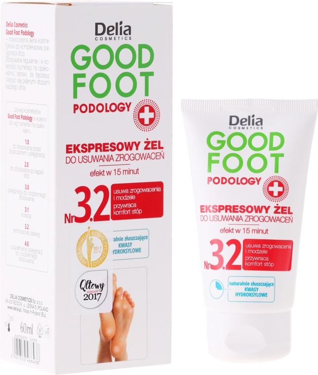 Ekspresowy żel do usuwania zrogowaceń - Delia Cosmetics Good Foot Podology Nr 3.2 — Zdjęcie N1