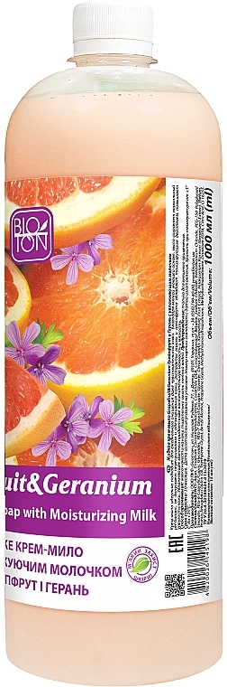 Kremowe mydło w płynie Grejpfrut i Geranium - Bioton Cosmetics Active Fruits "Grapefruit & Geranium" Soap (uzupełnienie) — Zdjęcie N4