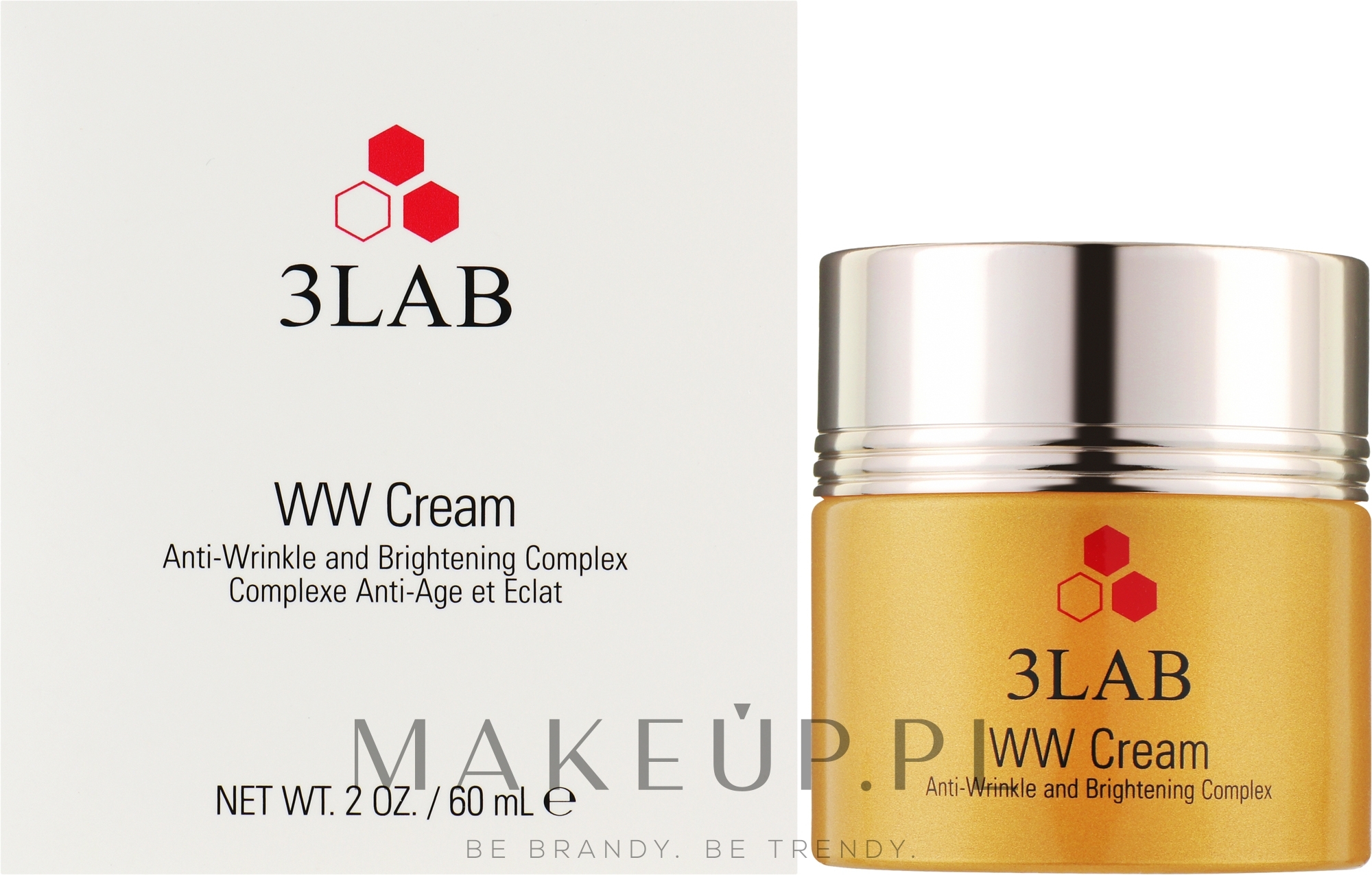 Rozświetlający krem przeciwzmarszczkowy do twarzy - 3Lab WW Cream Anti-Wrinkle And Brightening Complex — Zdjęcie 60 ml