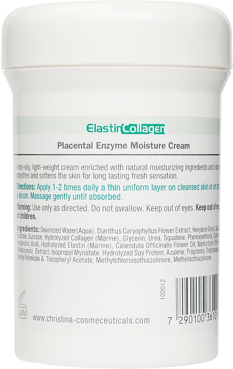 Nawilżający krem do skóry tłustej i mieszanej - Christina Elastin Collagen Placental Enzyme Moisture Cream — Zdjęcie N3