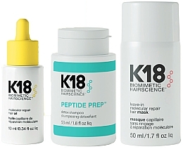 Kup Zestaw - K18 Hair Biomimetic Hairscience Damage Repair Starter Set Kit (oil/10ml + mask/50ml + shamp/53ml)